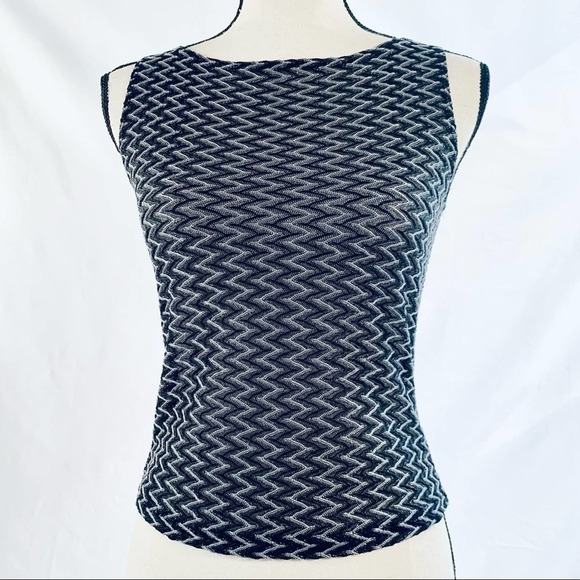 TASTY Sheer Chevron Blouse - Picture 1 of 9